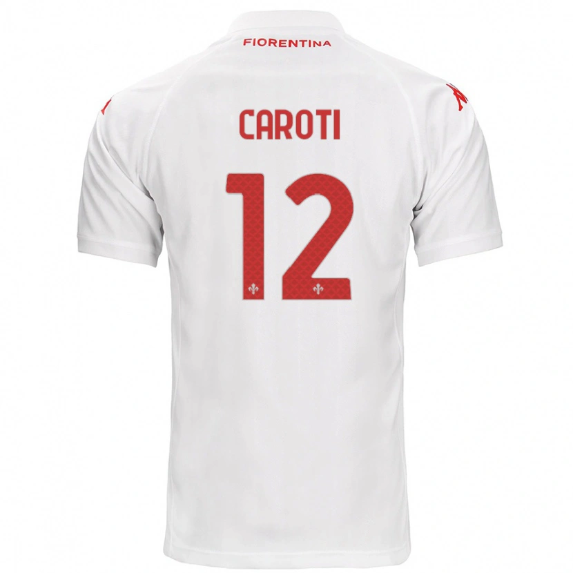 Danxen Kinderen Filippo Caroti #12 Wit Uitshirt Uittenue 2024/25 T-Shirt