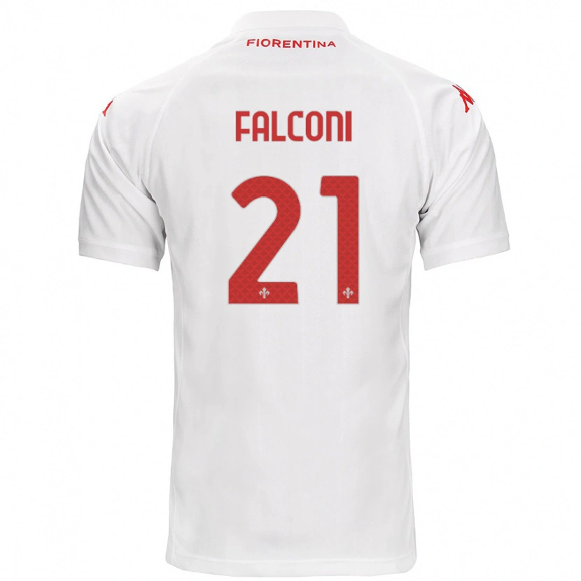 Danxen Kinderen Niccolò Falconi #21 Wit Uitshirt Uittenue 2024/25 T-Shirt