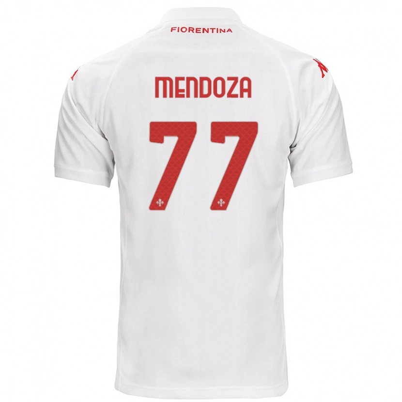 Danxen Kinderen William Mendoza #77 Wit Uitshirt Uittenue 2024/25 T-Shirt