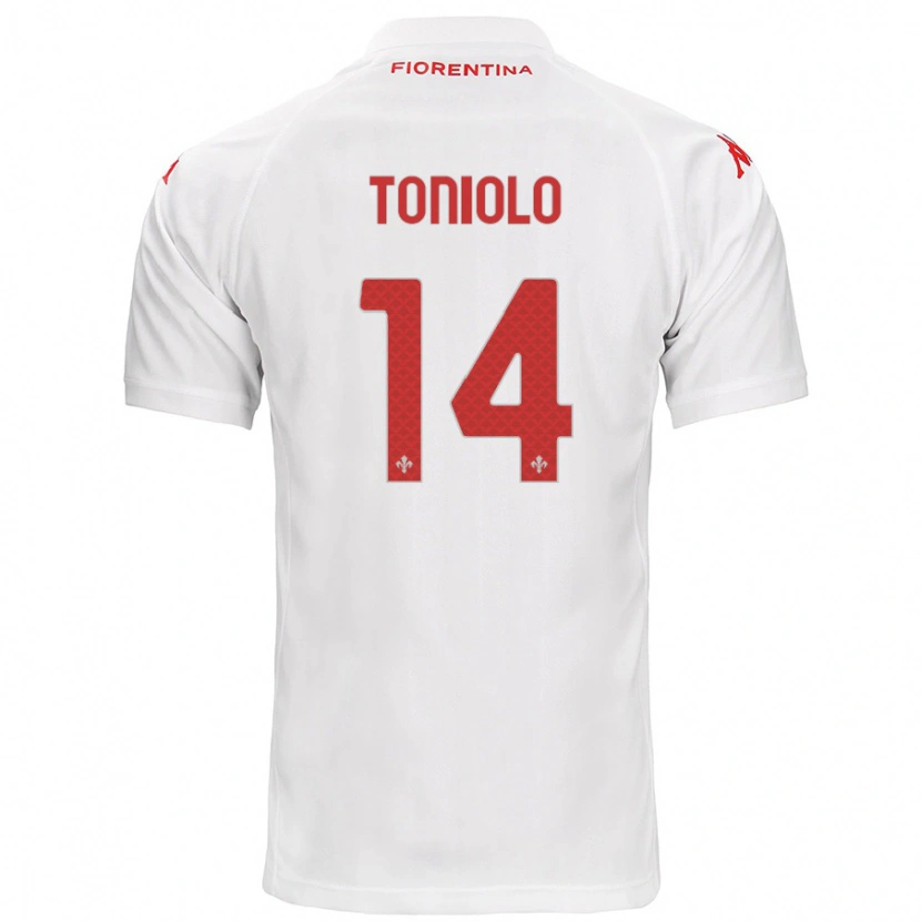 Danxen Kinderen Martina Toniolo #14 Wit Uitshirt Uittenue 2024/25 T-Shirt