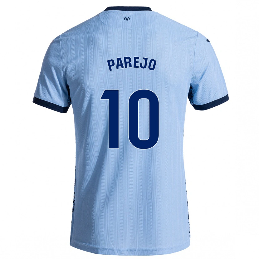 Danxen Kinderen Dani Parejo #10 Hemelsblauw Uitshirt Uittenue 2024/25 T-Shirt