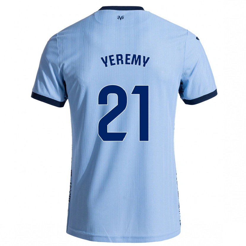 Danxen Kinderen Yéremy Pino #21 Hemelsblauw Uitshirt Uittenue 2024/25 T-Shirt