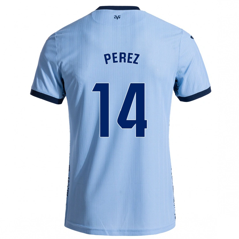 Danxen Kinderen Nerea Pérez #14 Hemelsblauw Uitshirt Uittenue 2024/25 T-Shirt