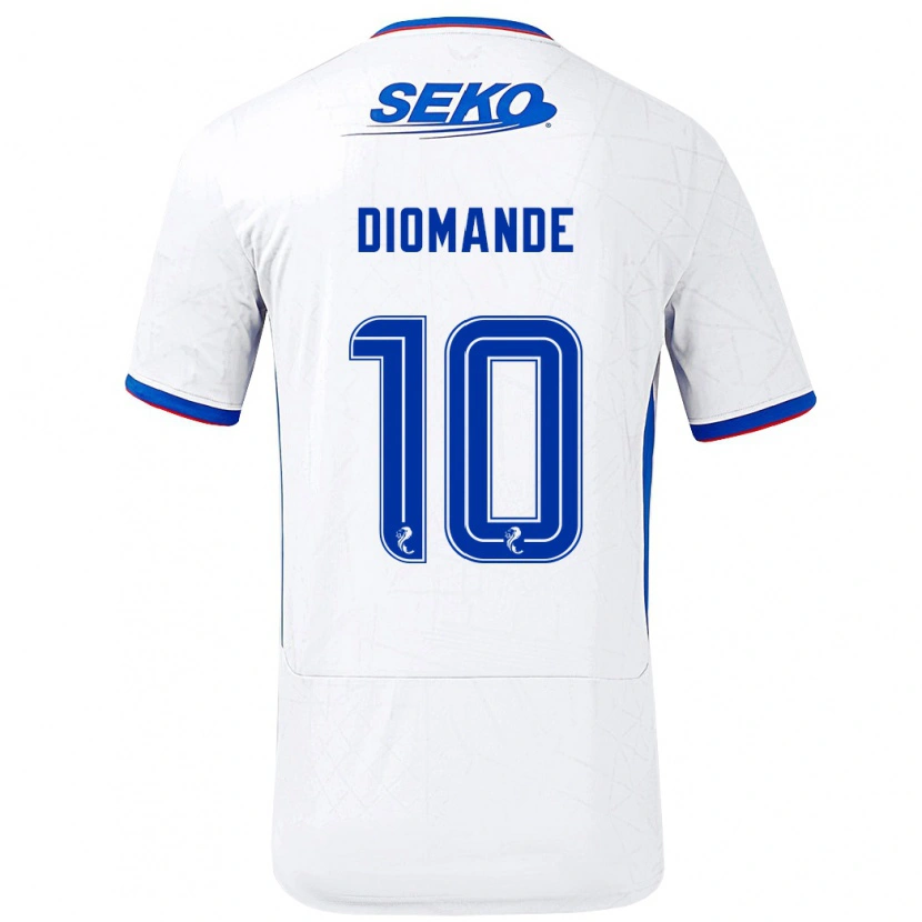 Danxen Kinderen Mohamed Diomandé #10 Wit Blauw Uitshirt Uittenue 2024/25 T-Shirt