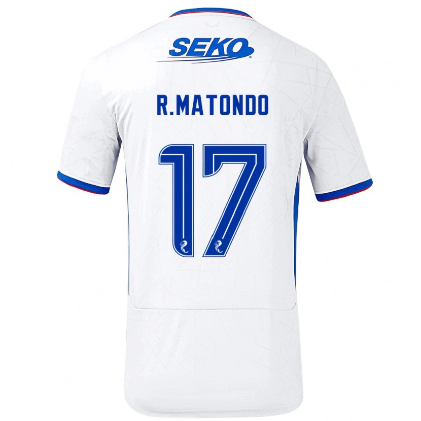 Danxen Kinderen Rabbi Matondo #17 Wit Blauw Uitshirt Uittenue 2024/25 T-Shirt