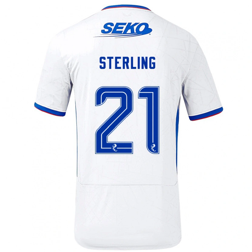 Danxen Kinderen Dujon Sterling #21 Wit Blauw Uitshirt Uittenue 2024/25 T-Shirt