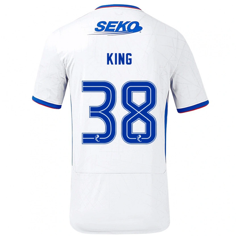 Danxen Kinderen Leon King #38 Wit Blauw Uitshirt Uittenue 2024/25 T-Shirt