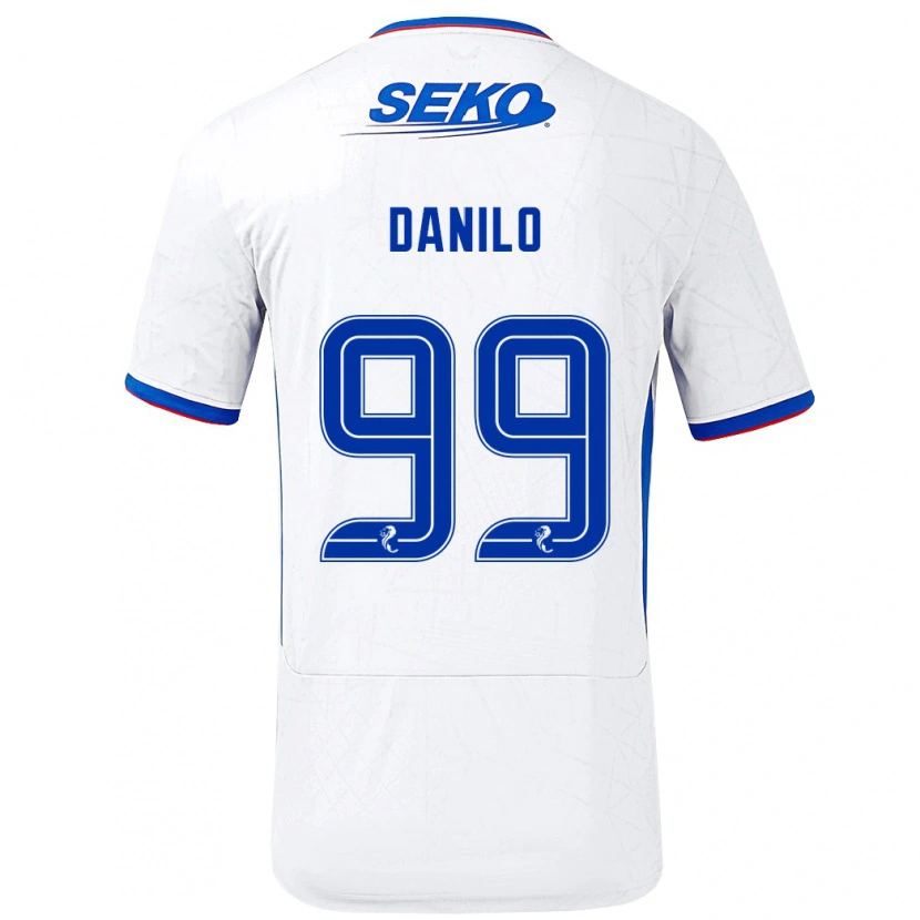 Danxen Kinderen Danilo #99 Wit Blauw Uitshirt Uittenue 2024/25 T-Shirt