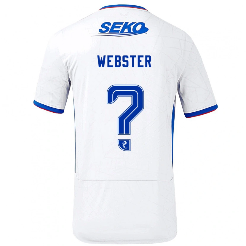 Danxen Kinderen Kristian Webster #0 Wit Blauw Uitshirt Uittenue 2024/25 T-Shirt