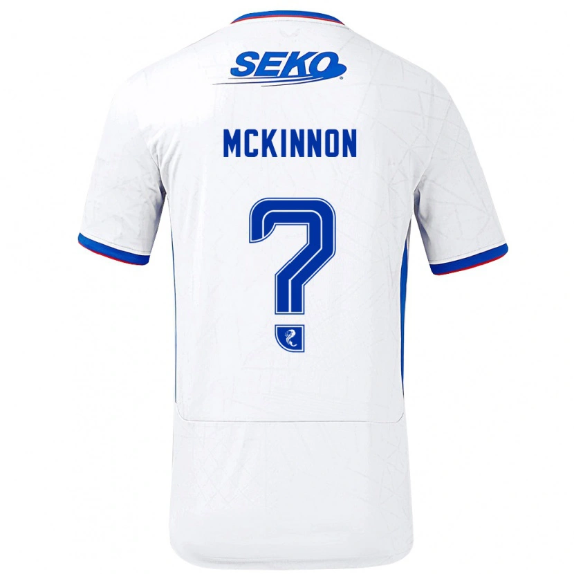 Danxen Kinderen Cole Mckinnon #0 Wit Blauw Uitshirt Uittenue 2024/25 T-Shirt