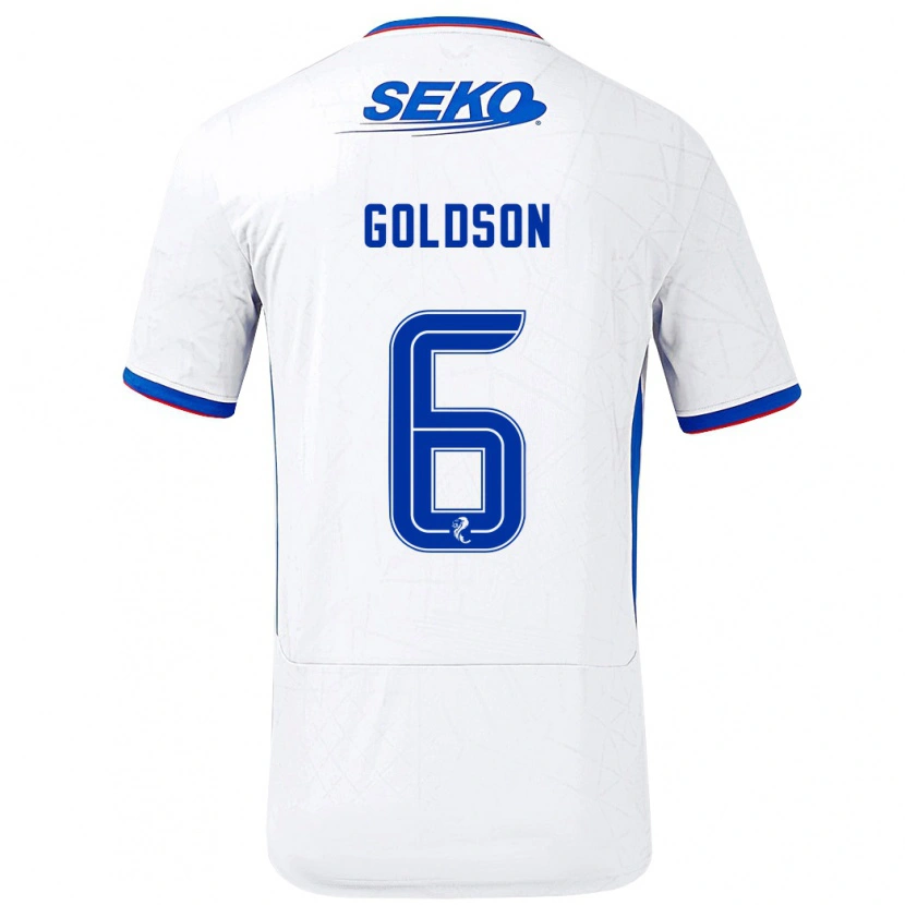 Danxen Kinderen Connor Goldson #6 Wit Blauw Uitshirt Uittenue 2024/25 T-Shirt