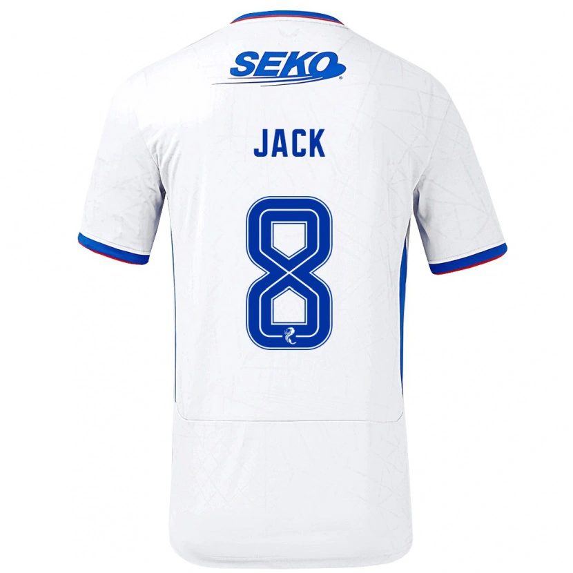 Danxen Kinderen Ryan Jack #8 Wit Blauw Uitshirt Uittenue 2024/25 T-Shirt