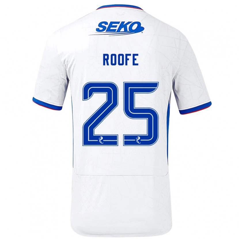 Danxen Kinderen Kemar Roofe #25 Wit Blauw Uitshirt Uittenue 2024/25 T-Shirt