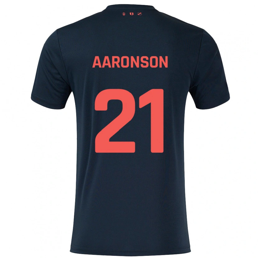 Danxen Kinderen Paxten Aaronson #21 Zwart Rood Uitshirt Uittenue 2024/25 T-Shirt