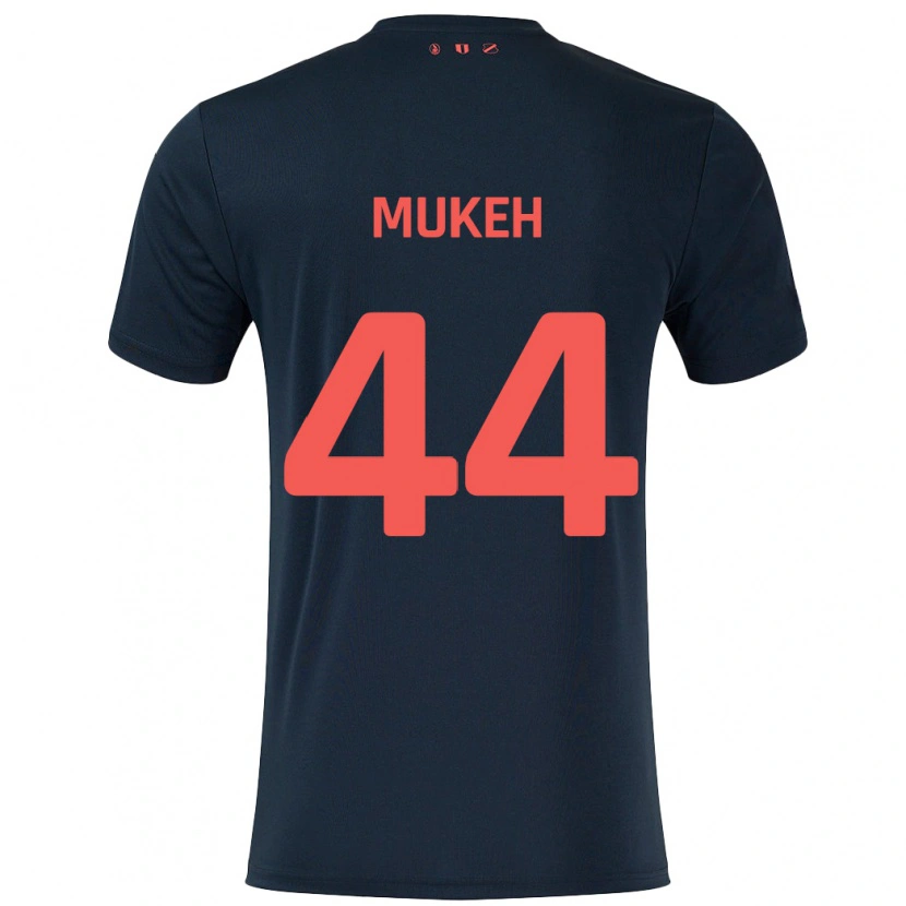 Danxen Kinderen Joshua Mukeh #44 Zwart Rood Uitshirt Uittenue 2024/25 T-Shirt