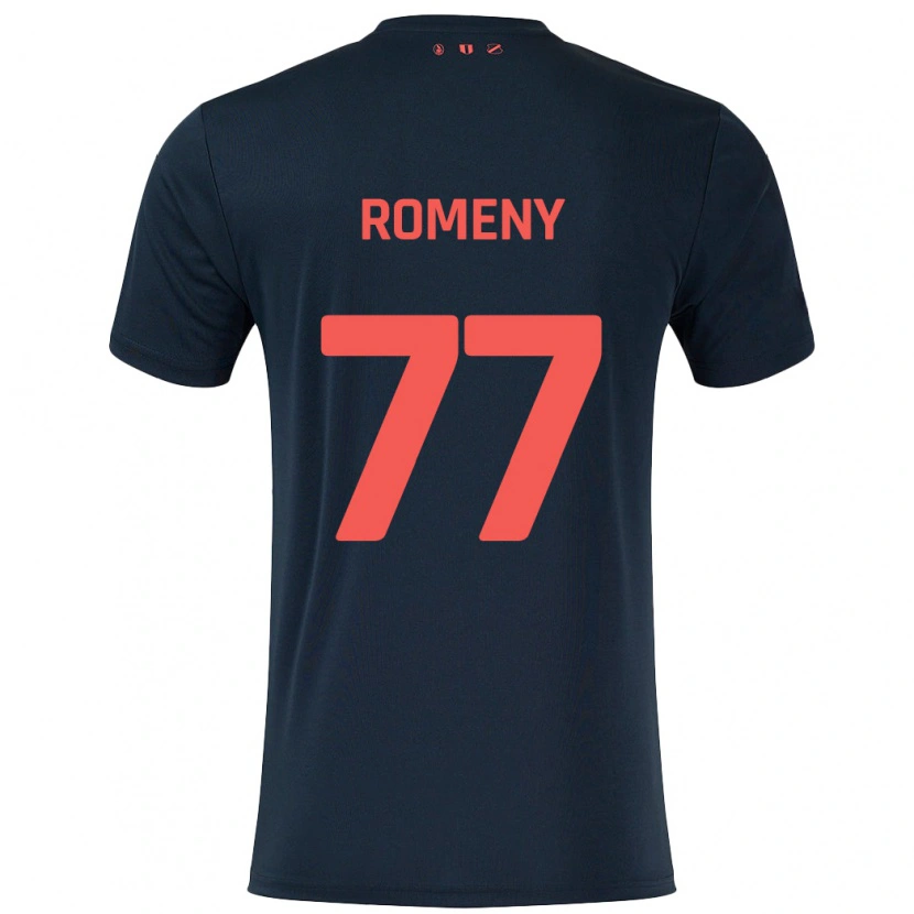 Danxen Kinderen Ole Romeny #77 Zwart Rood Uitshirt Uittenue 2024/25 T-Shirt