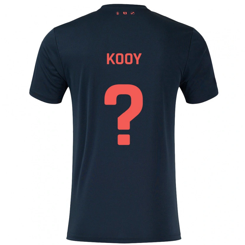 Danxen Kinderen Wessel Kooy #0 Zwart Rood Uitshirt Uittenue 2024/25 T-Shirt