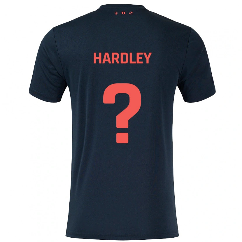 Danxen Kinderen Björn Hardley #0 Zwart Rood Uitshirt Uittenue 2024/25 T-Shirt