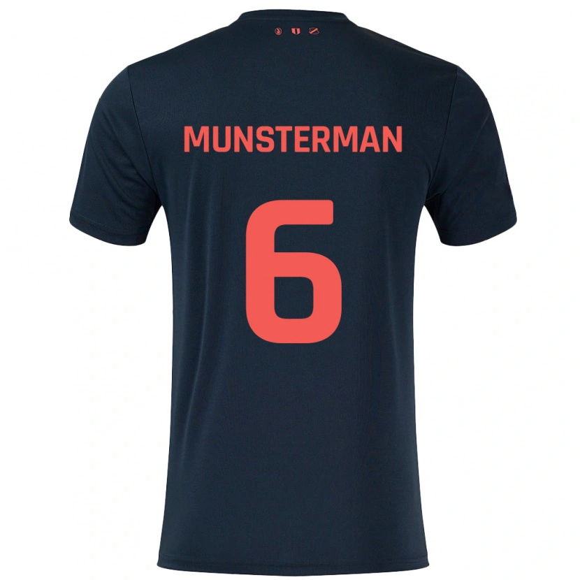 Danxen Kinderen Marthe Munsterman #6 Zwart Rood Uitshirt Uittenue 2024/25 T-Shirt