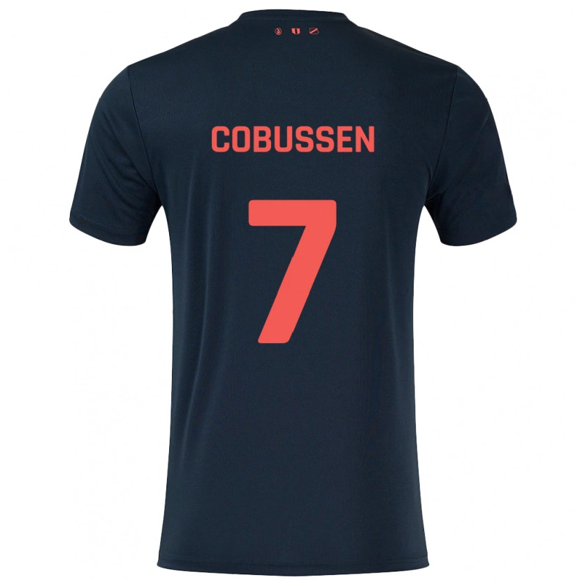 Danxen Kinderen Sophie Cobussen #7 Zwart Rood Uitshirt Uittenue 2024/25 T-Shirt