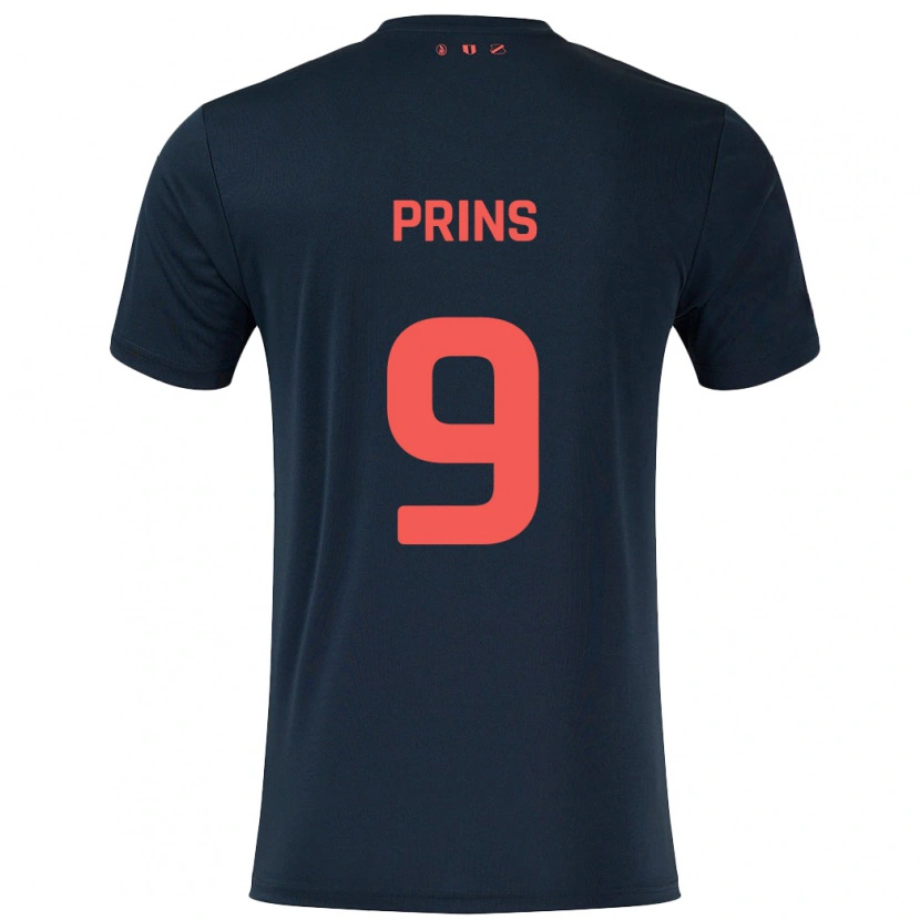 Danxen Kinderen Femke Prins #9 Zwart Rood Uitshirt Uittenue 2024/25 T-Shirt