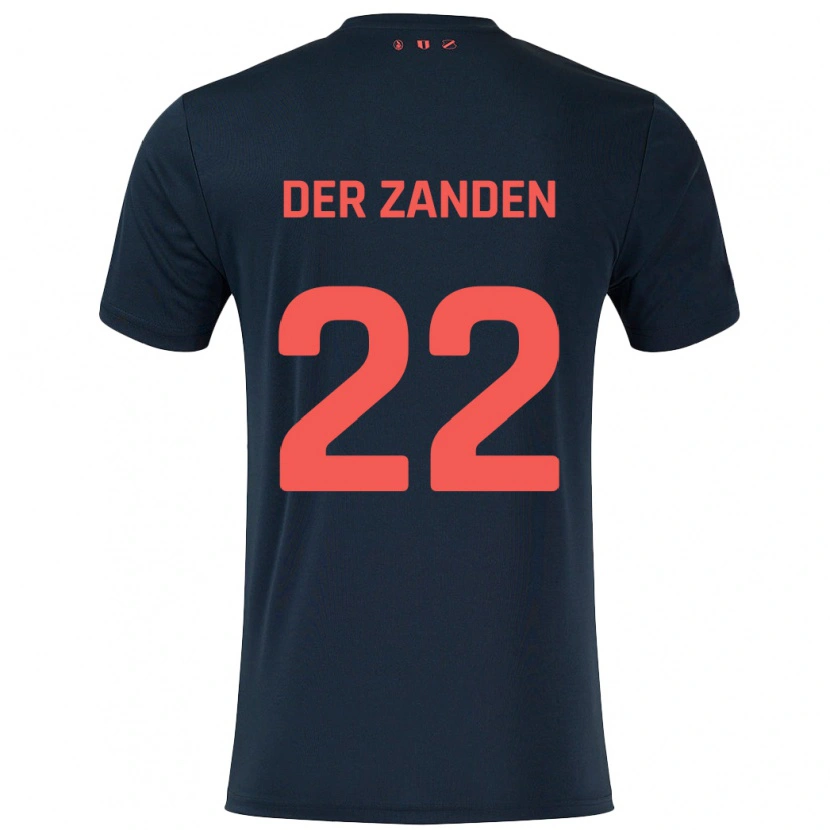 Danxen Kinderen Iise Van Der Zanden #22 Zwart Rood Uitshirt Uittenue 2024/25 T-Shirt