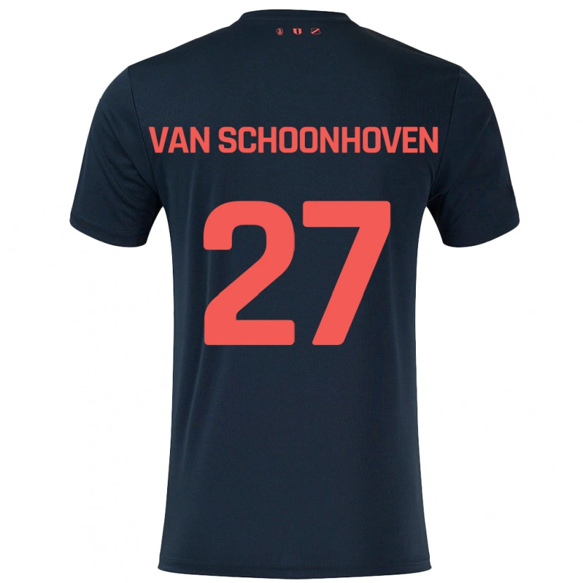 Danxen Kinderen Nurija Van Schoonhoven #27 Zwart Rood Uitshirt Uittenue 2024/25 T-Shirt