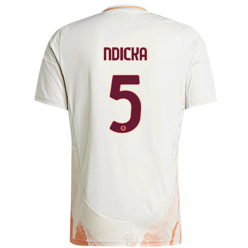 Danxen Kinderen Evan Ndicka #5 Crème Wit Oranje Uitshirt Uittenue 2024/25 T-Shirt