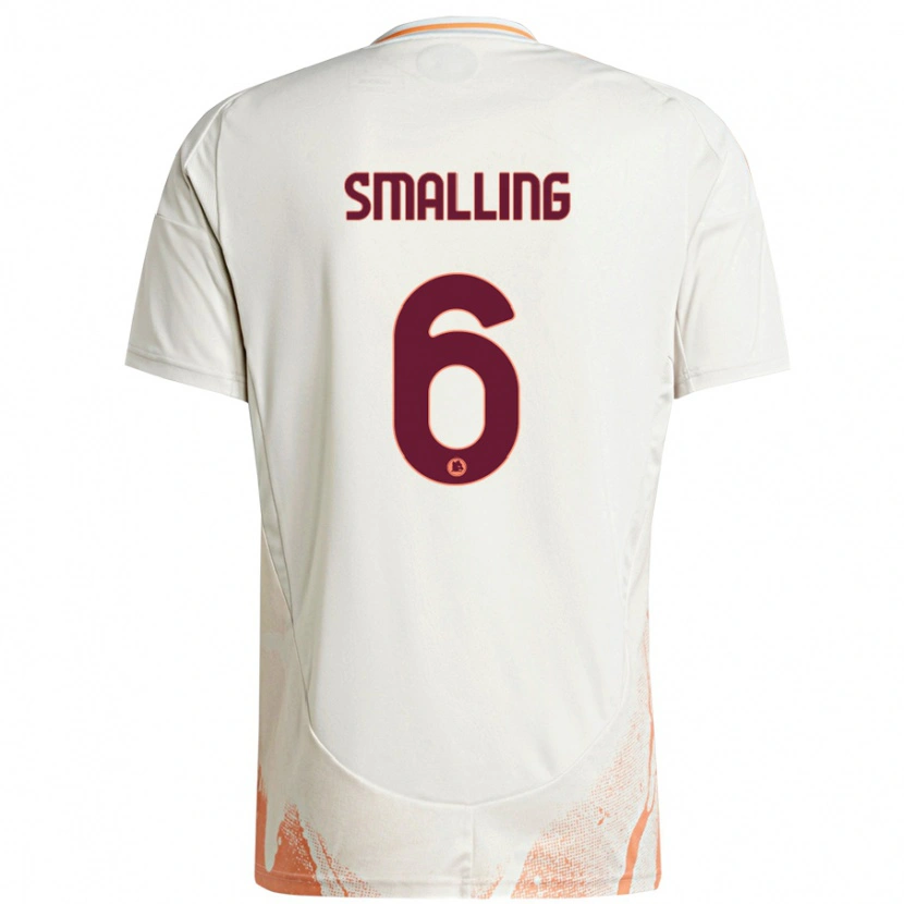 Danxen Kinderen Chris Smalling #6 Crème Wit Oranje Uitshirt Uittenue 2024/25 T-Shirt