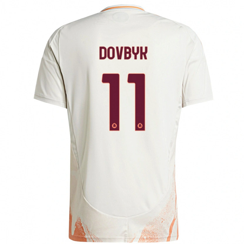 Danxen Kinderen Artem Dovbyk #11 Crème Wit Oranje Uitshirt Uittenue 2024/25 T-Shirt