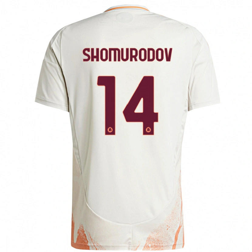 Danxen Kinderen Eldor Shomurodov #14 Crème Wit Oranje Uitshirt Uittenue 2024/25 T-Shirt