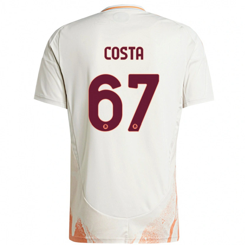 Danxen Kinderen João Costa #67 Crème Wit Oranje Uitshirt Uittenue 2024/25 T-Shirt