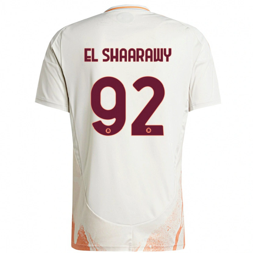 Danxen Kinderen Stephan El Shaarawy #92 Crème Wit Oranje Uitshirt Uittenue 2024/25 T-Shirt