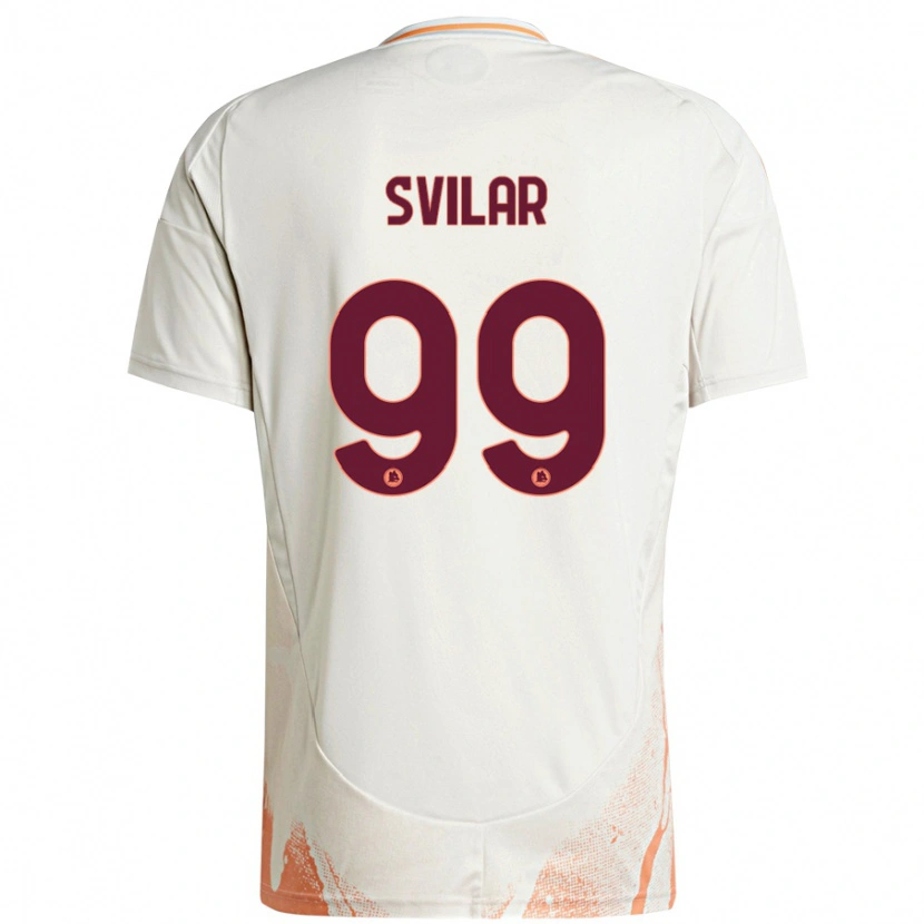 Danxen Kinderen Mile Svilar #99 Crème Wit Oranje Uitshirt Uittenue 2024/25 T-Shirt