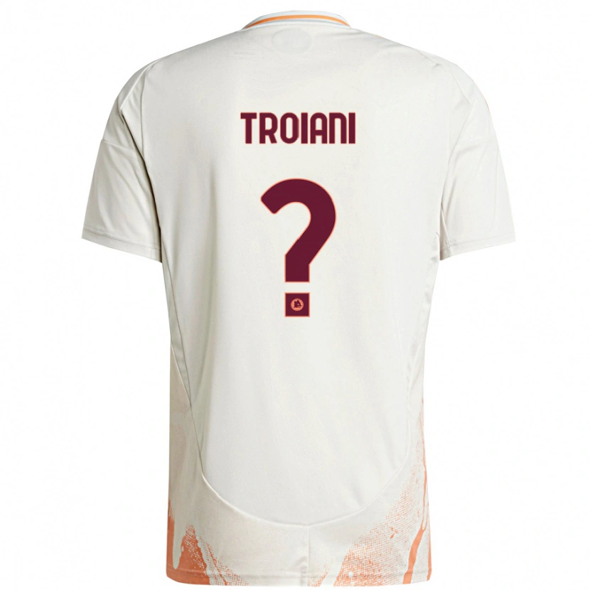 Danxen Kinderen Nicolò Troiani #0 Crème Wit Oranje Uitshirt Uittenue 2024/25 T-Shirt