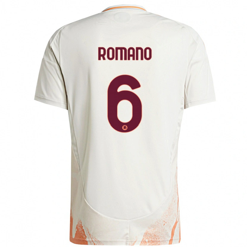 Danxen Kinderen Alessandro Romano #6 Crème Wit Oranje Uitshirt Uittenue 2024/25 T-Shirt