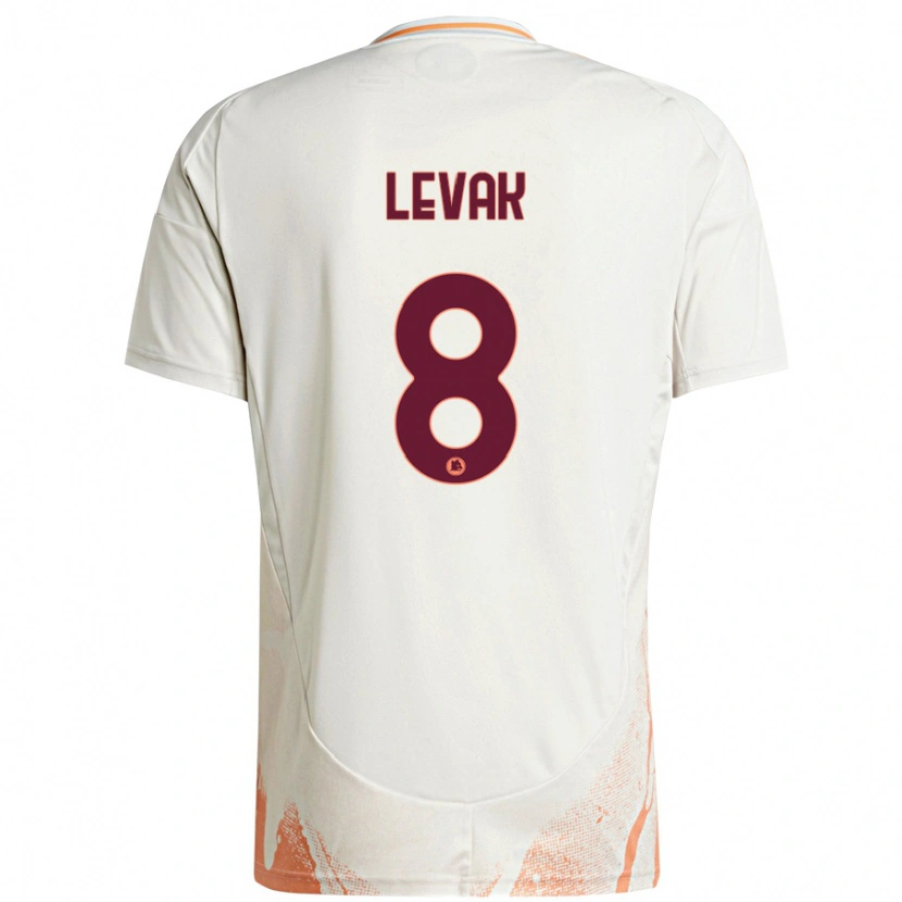 Danxen Kinderen Sergej Levak #8 Crème Wit Oranje Uitshirt Uittenue 2024/25 T-Shirt