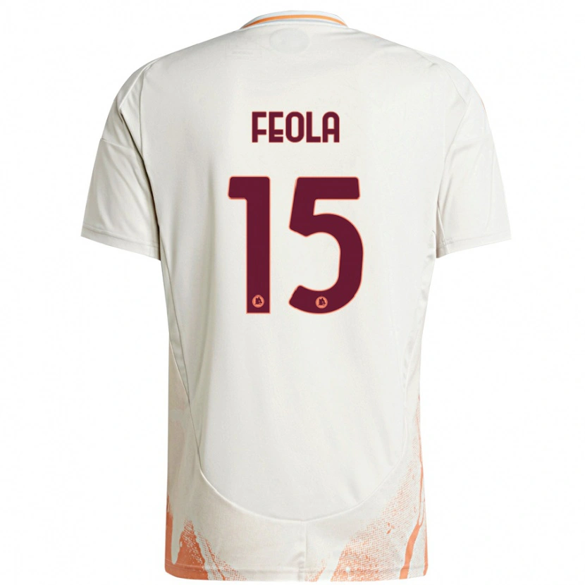 Danxen Kinderen William Feola #15 Crème Wit Oranje Uitshirt Uittenue 2024/25 T-Shirt