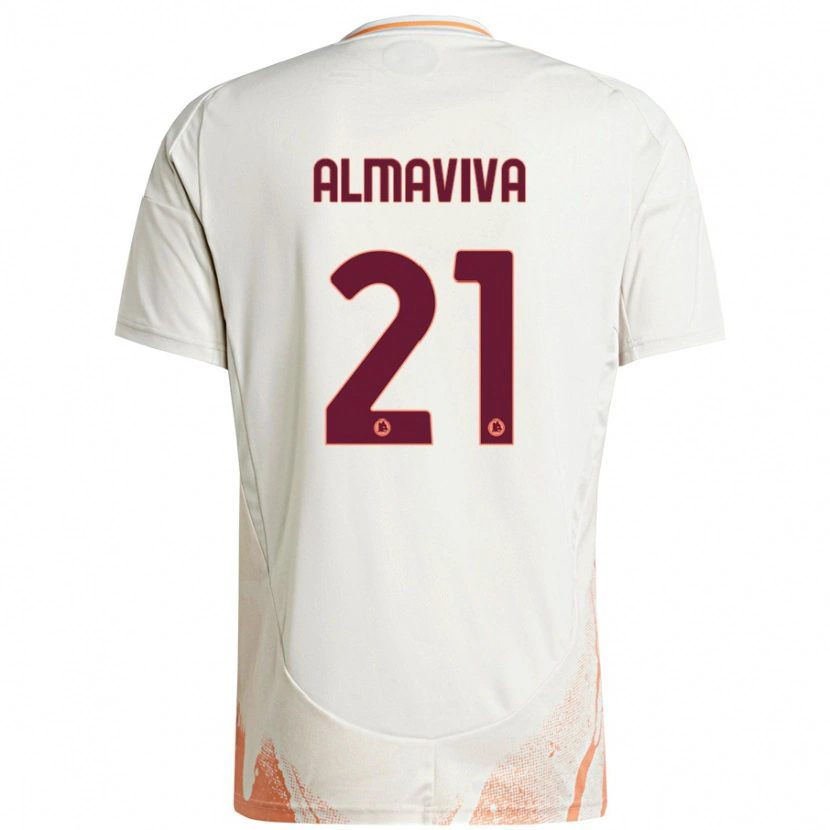 Danxen Kinderen Mattia Almaviva #21 Crème Wit Oranje Uitshirt Uittenue 2024/25 T-Shirt