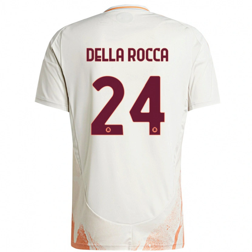 Danxen Kinderen Mattia Della Rocca #24 Crème Wit Oranje Uitshirt Uittenue 2024/25 T-Shirt