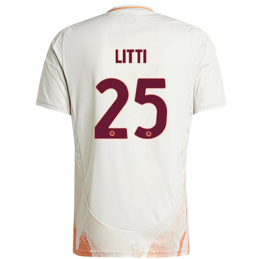 Danxen Kinderen Marco Litti #25 Crème Wit Oranje Uitshirt Uittenue 2024/25 T-Shirt