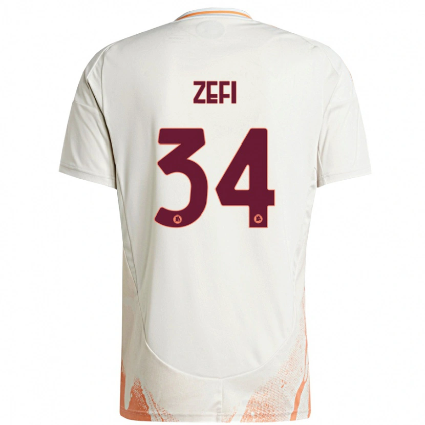 Danxen Kinderen Kevin Zefi #34 Crème Wit Oranje Uitshirt Uittenue 2024/25 T-Shirt