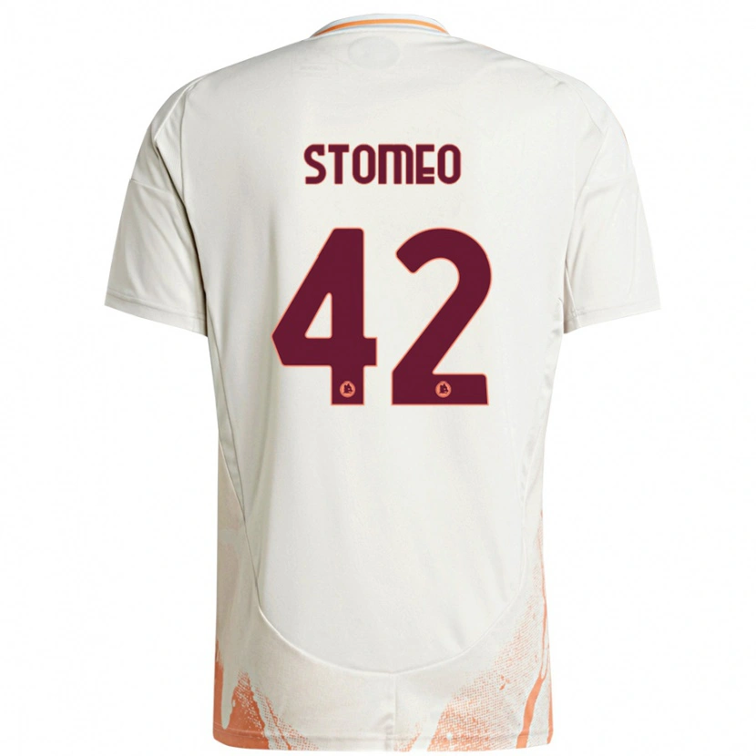 Danxen Kinderen Giorgio Stomeo #42 Crème Wit Oranje Uitshirt Uittenue 2024/25 T-Shirt