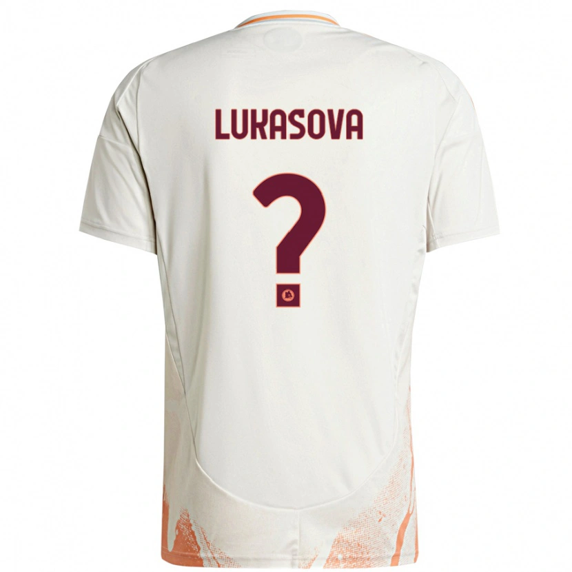 Danxen Kinderen Olivie Lukášová #0 Crème Wit Oranje Uitshirt Uittenue 2024/25 T-Shirt