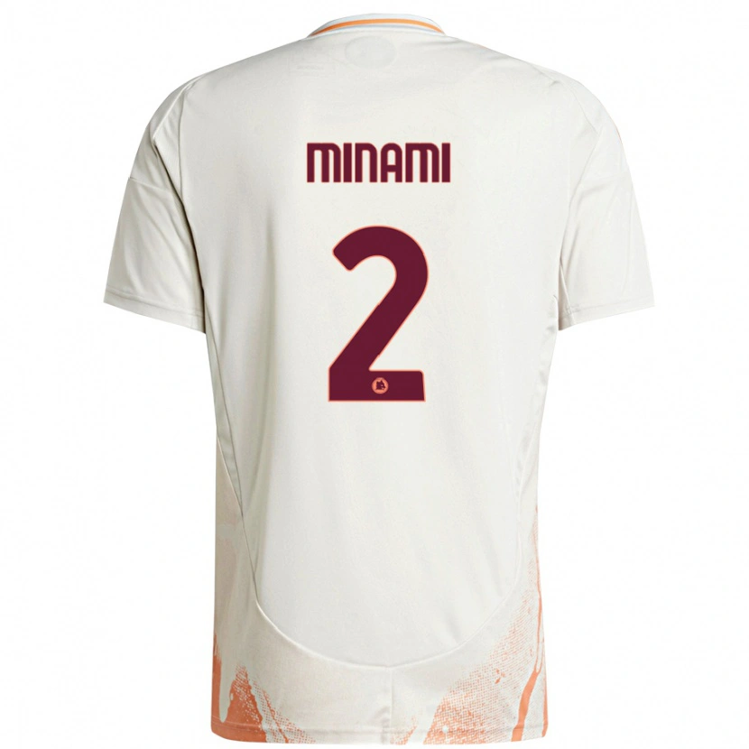 Danxen Kinderen Moeka Minami #2 Crème Wit Oranje Uitshirt Uittenue 2024/25 T-Shirt