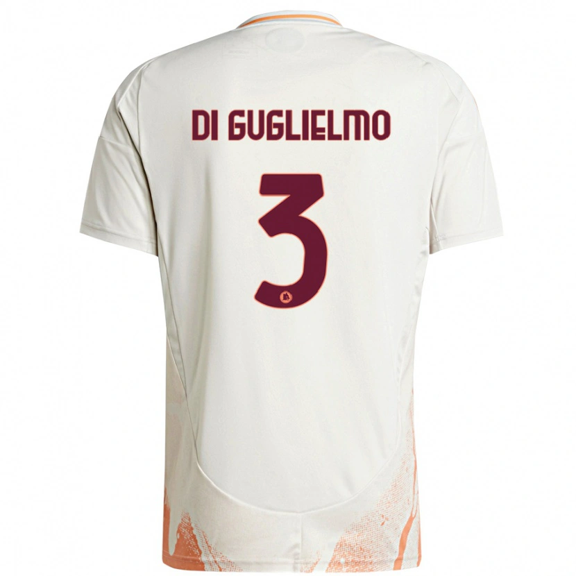 Danxen Kinderen Lucia Di Guglielmo #3 Crème Wit Oranje Uitshirt Uittenue 2024/25 T-Shirt