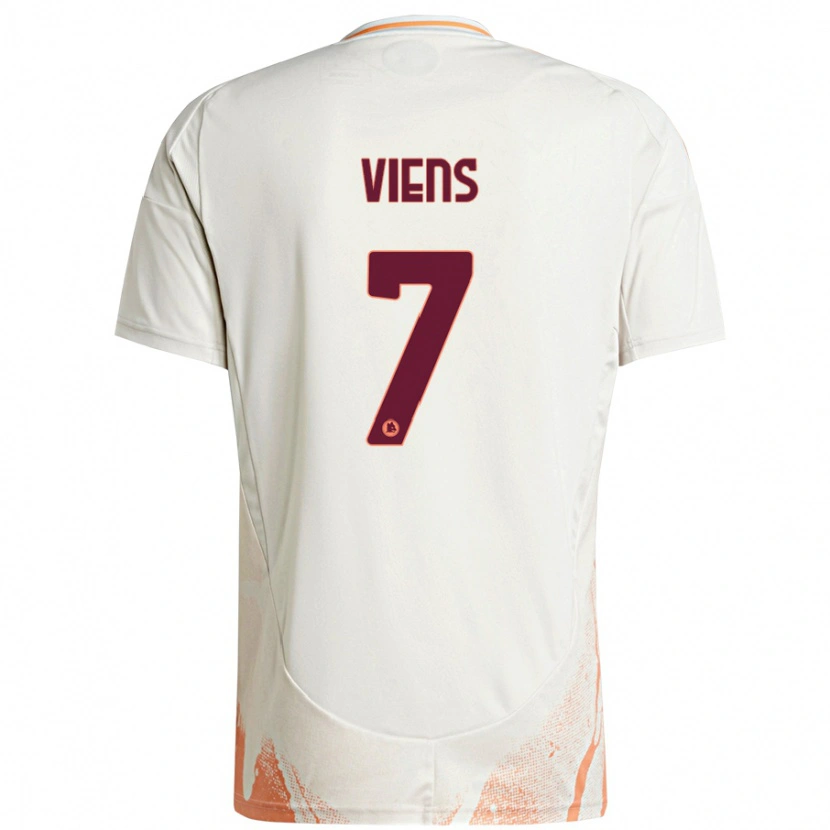 Danxen Kinderen Evelyne Viens #7 Crème Wit Oranje Uitshirt Uittenue 2024/25 T-Shirt