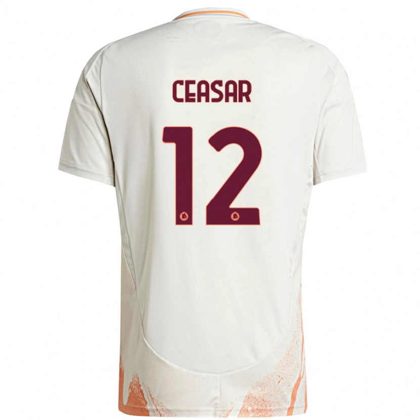 Danxen Kinderen Camelia Ceasar #12 Crème Wit Oranje Uitshirt Uittenue 2024/25 T-Shirt