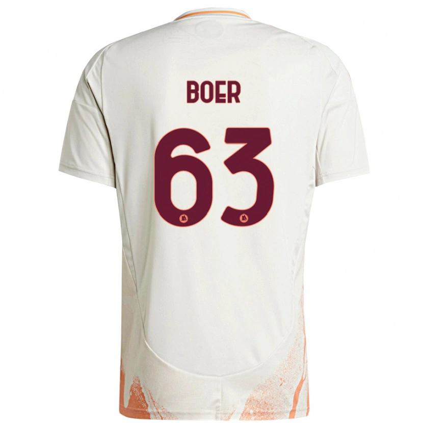 Danxen Kinderen Pietro Boer #63 Crème Wit Oranje Uitshirt Uittenue 2024/25 T-Shirt