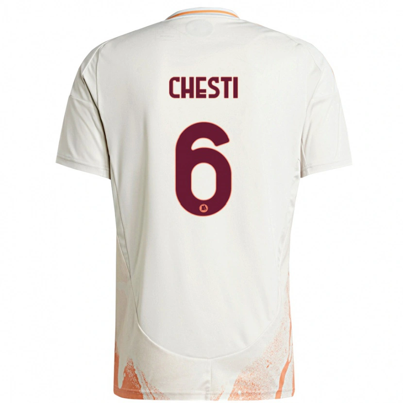 Danxen Kinderen Francesco Chesti #6 Crème Wit Oranje Uitshirt Uittenue 2024/25 T-Shirt